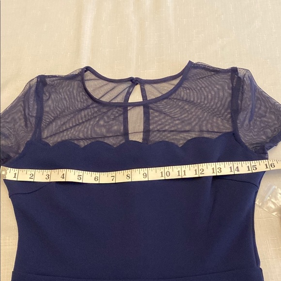 B Darlin Blue A-Line Mini Dress Short Sleeve Crew Neck NWT - Picture 7 of 11